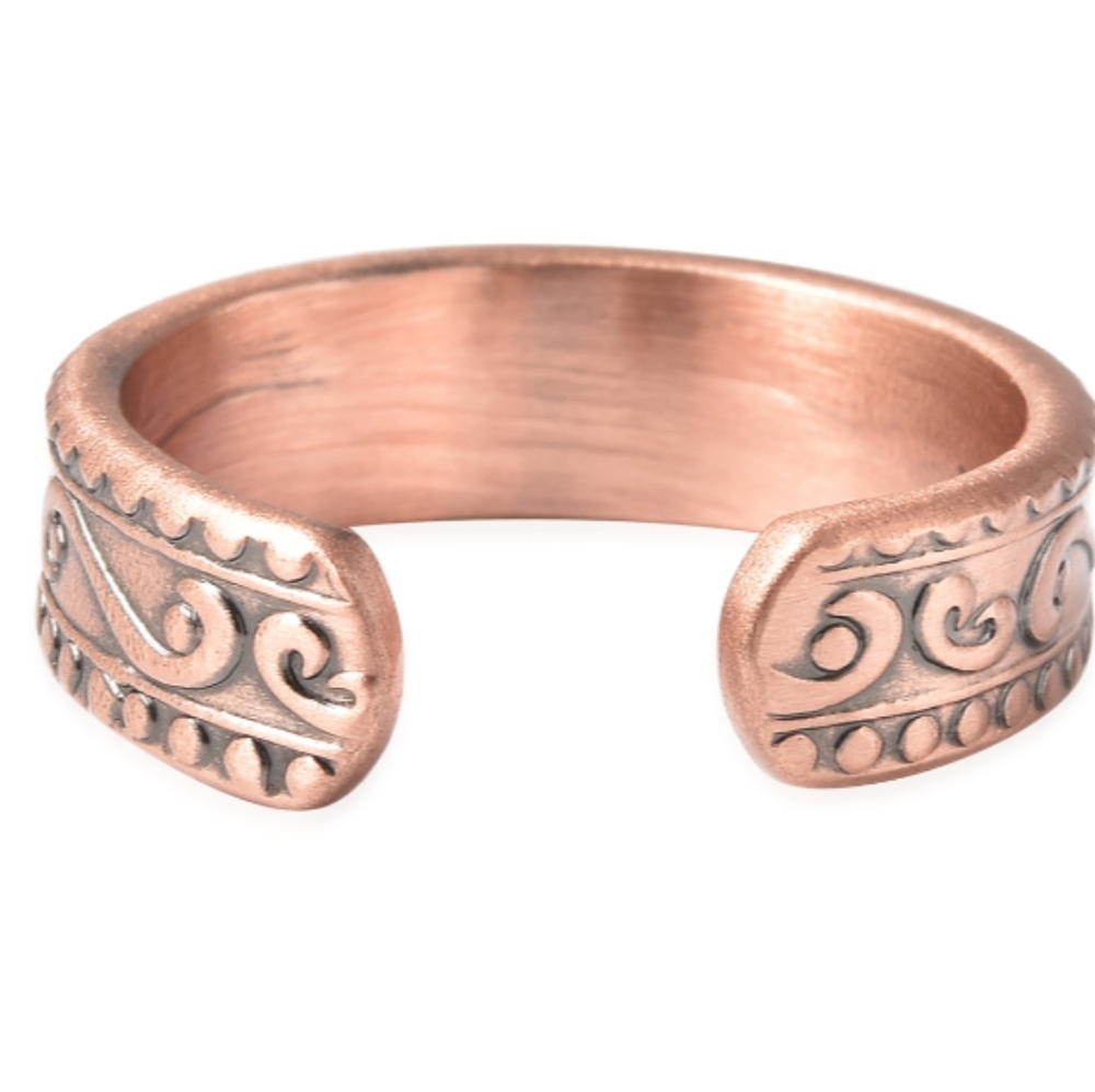 UNISEX MAGNETIC BY DESIGN OPEN RING WITH MAGNETIC ENDS  IN ROSETONE COPPER - Picture 6 of 7